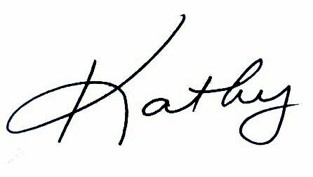 La signature de Kathy Hay en caractères cursifs