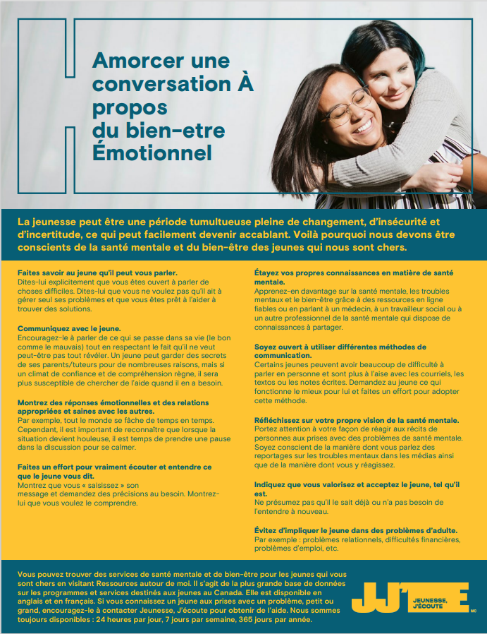 Amorcer une conversation à propos du bien-être émotionnel