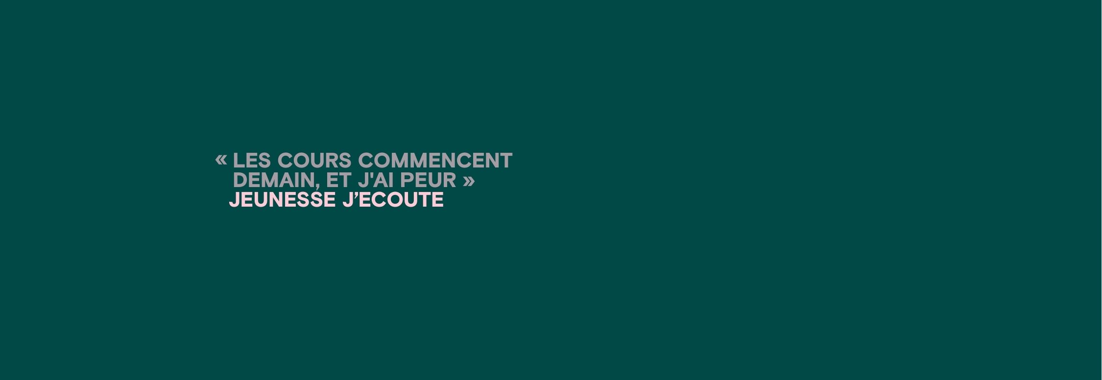 Image d’un texto anonyme, agrégé et paraphrasé d’un·e jeune contactant Jeunesse, J’écoute pour obtenir du soutien en santé mentale, qui se lit comme suit « Les cours commencent demain, et j’ai peur. »