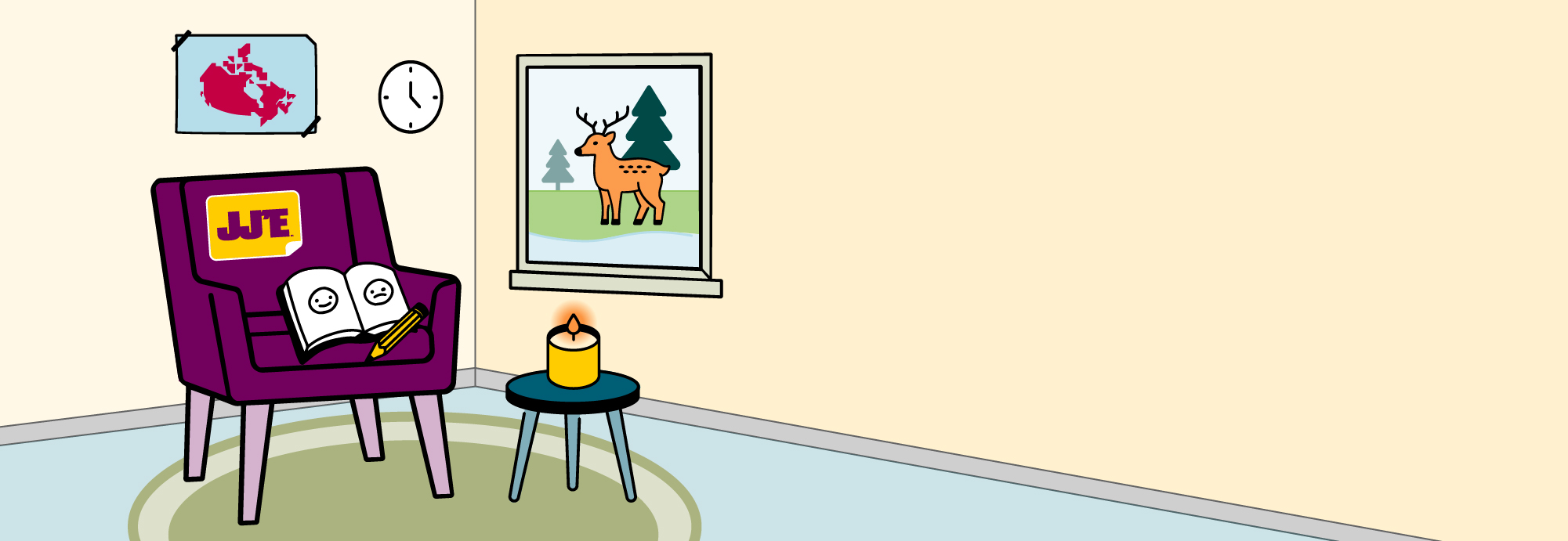 Une illustration de l’expérience de la salle d’attente virtuelle de Jeunesse, J’écoute